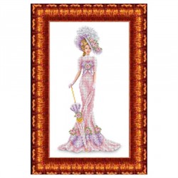 Набор для вышивания бисером (Чехия) "Дама в розовом" 23,7х39см кблн(ч) 3014