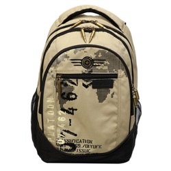 Рюкзак молодежный, Grizzly RU-501, 44x28x23 см, эргономичная спинка, песочный