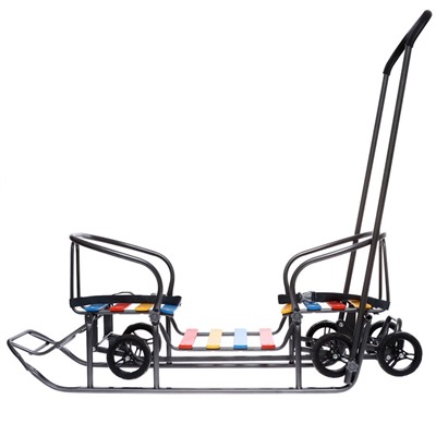 Санки-коляска «Погодки Универсал 1», цвет серебристый