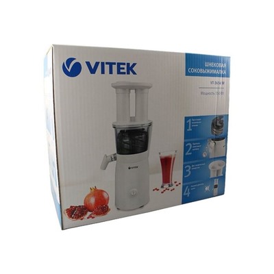 Соковыжималка Vitek VT-3656, 300 Вт, 0.45 л, 1 скорость, белая   23073