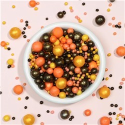 Драже зерновое в цветной кондитерской глазури (оранжевое, золото, бронза), 50 г