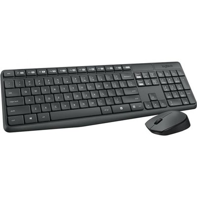 Комплект клавиатура и мышь Logitech MK235, беспроводной, мембранный, 1000 dpi, USB, черный