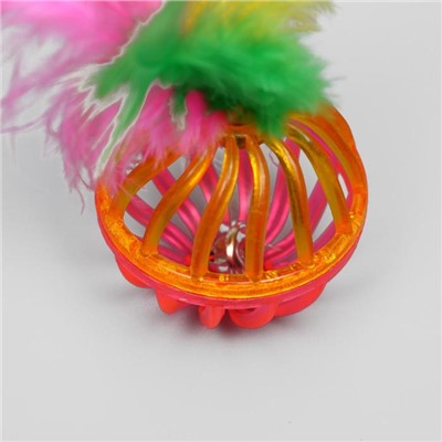 Набор из 2 шариков «Завитушки с пером», каждый 4 см, микс цветов