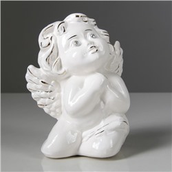Статуэтка "Ангел мальчик" глазурь, белая