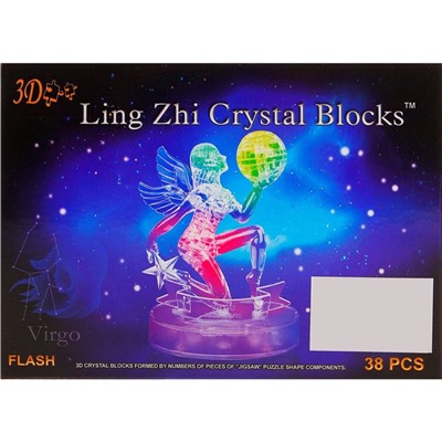 Пазл 3D кристаллический, «Знак зодиака Дева», 38 деталей, световые эффекты, работает от батареек