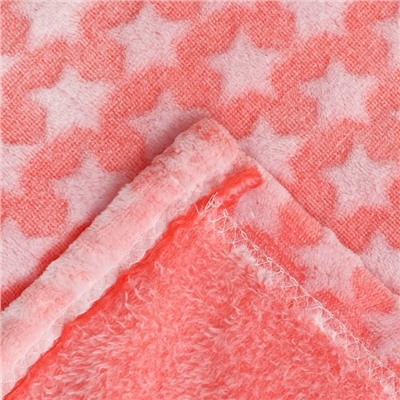 Плед «Звездочки» цвет розовый 80×100 см, пл. 210 г/м², 100% п/э
