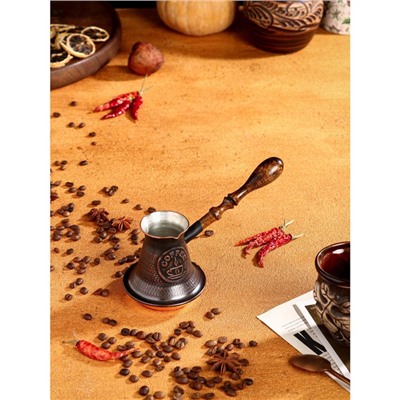 Турка для кофе "Армянская джезва", с песком, медная, средняя, 200 мл