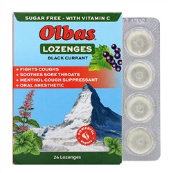 Olbas Therapeutic, Леденцы без сахара со вкусом черной смородины, максимальная эффективность, 24 леденца
