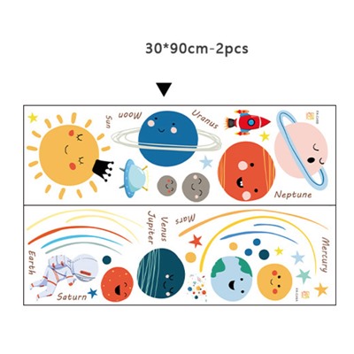 Наклейка многоразовая интерьерная 82*115 см, декор "Солнечная система" (2704)