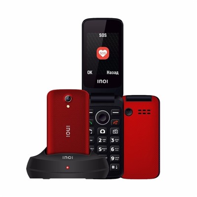 Сотовый телефон INOI 247B, с док-станцией, красный