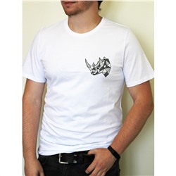 Фуфайка (футболка) мужская BY201-17002/10; ХБ2000-5/Р2000-5 белый/белый/носорог