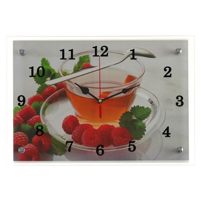 Часы настенные, серия: Кухня, "Чай с малиной", 25х35  см, микс