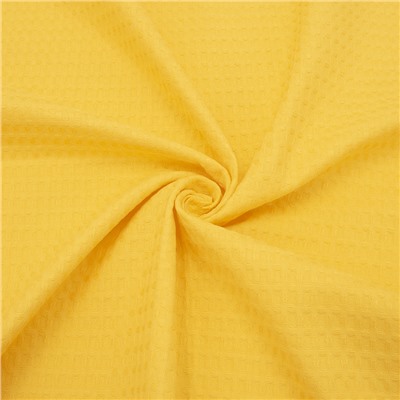 Ткань на отрез вафельное полотно гладкокрашенное 150 см 240 гр/м2 7х7 мм цвет 088 цвет желтый