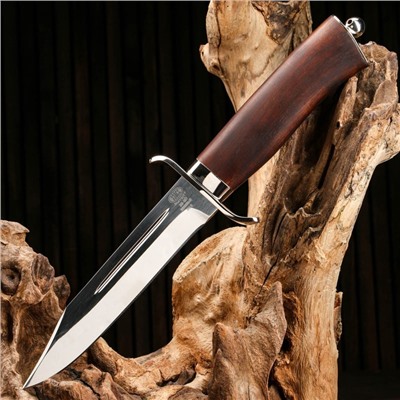 Нож охотничий «Пограничник» Н19, ст. ЭИ107, рукоять никель, орех, 28 см