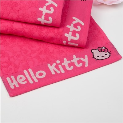 Полотенце детское Hello Kitty 35х70 см, цвет розовый 100% хлопок, 400 г/м²