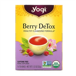 Yogi Tea, Detox, ягодный, без кофеина, 16 чайных пакетиков, 32 г (1,12 унции)