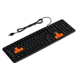 Клавиатура Dialog KS-020U Standart проводная, мембранная, 104 клавиши, USB,черная-оранжевая