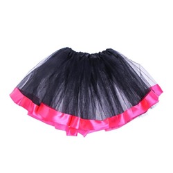 Карнавальная юбка, трехслойная, цвет чёрно-розовый