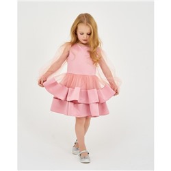 Платье нарядное детское KAFTAN, рост 98-104 см (30), персиковый