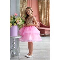 Платье детское KAFTAN, рост 98-104 см (30), золотой/розовый