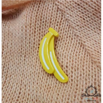 Глянцевая брошь "Сочный банан" 7 см