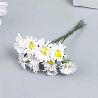 Цветы для декорирования "Ноготки" белый 1 букет=10 цветов 7 см