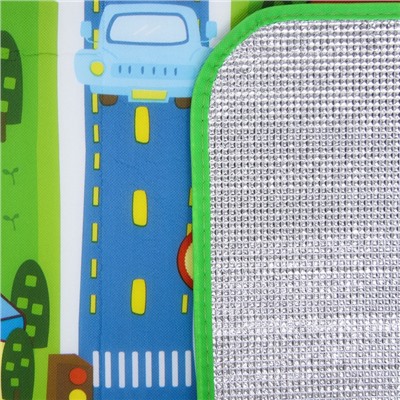 Коврик детский на фольгированной основе «Транспорт и дороги», размер 180х100 см