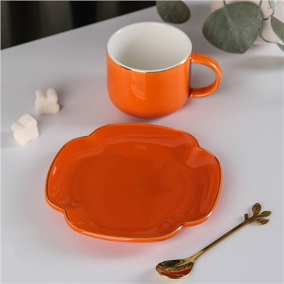 Кофейная пара «Ферреро», чашка 180 мл, блюдце d=14,5 см, цвет оранжевый