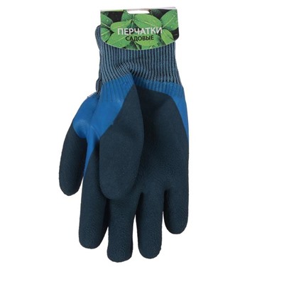 Перчатки нейлоновые, утеплённые, с двойным латексным обливом, размер 10, синие, Greengo
