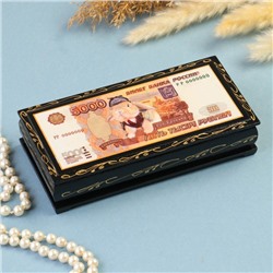 Шкатулка - купюрница «5000 рублей, кролик», 8,5х17 см, лаковая миниатюра