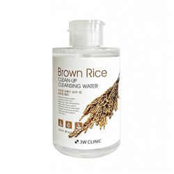 3W CLINIC Вода очищающая мицеллярная "Clean-Up Cleansing Water Brown Rice, коричневый рис, 500 мл