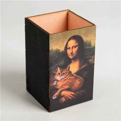 Органайзер для канцтоваров "Мона Лиза" котик, 6,5х10,5 см