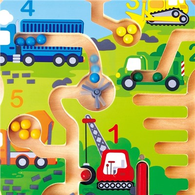Игрушка-лабиринт Hape «Транспорт» для детей, с шариком, магнитный