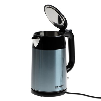 Чайник электрический Redmond RK-M1551, металл, 1.7 л, 1800 Вт, серо-голубой