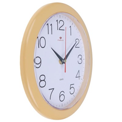 Часы настенные, серия: Классика, "Рубин", 23х23 см, песочный обод