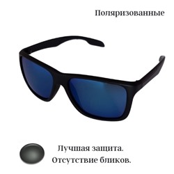 Солнцезащитные мужские очки поляризованные чёрные зеркальные