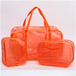 Набор сумок в роддом, 3 шт., цветной ПВХ, цвет оранжевый