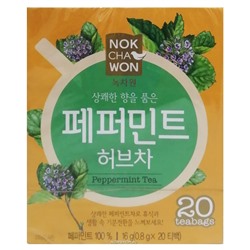 Мятный чай Peppermint tea Nokchawon (20 пакетиков), Корея, 16 г