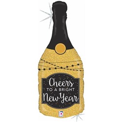 Шар фольгированный 36" «Бутылка, новогоднее шампанское», фигура