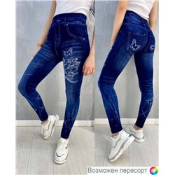 Леггинсы женские с джинсовым принтом арт. 891498