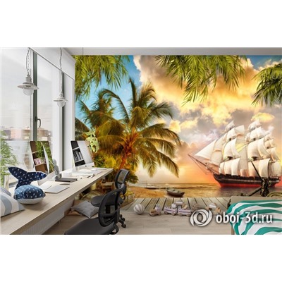 3D Фотообои «Пиратская гавань»