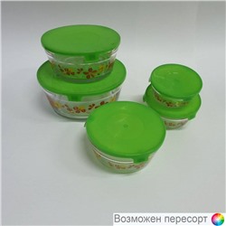 Набор стеклянных салатников с крышками (5 шт.) арт. 779551