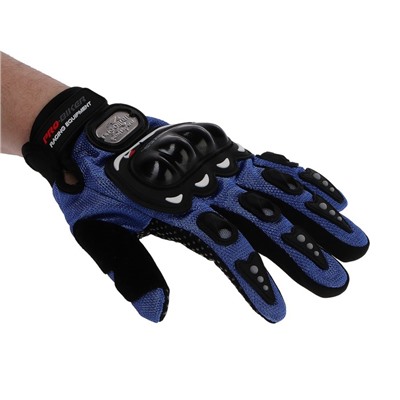 Перчатки для езды на мототехнике, с защитными вставками, пара, размер L, синий