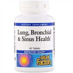 Natural Factors, Здоровье дыхательных путей (Lung, Bronchial & Sinus Health), 45 таблеток