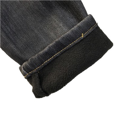 Размер 46. Рост 170. Женские утепленные джинсы C.V.B. черного цвета со светлыми переходами.
