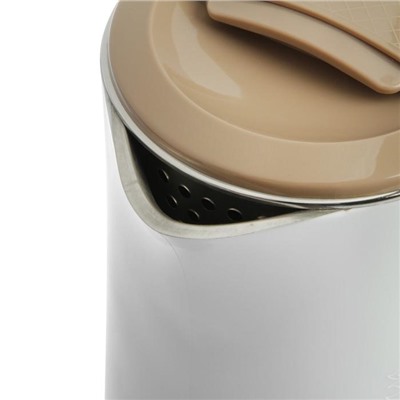Чайник электрический "Добрыня" DO-1244, пластик, колба металл, 1.8 л, 1800 Вт, белый