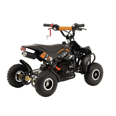 Квадроцикл бензиновый детский, двухтактный, 49 сс, мех. стартер, черно-оранжевый, ММ-49