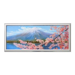Картина "Гора и сакура" 23х53 см