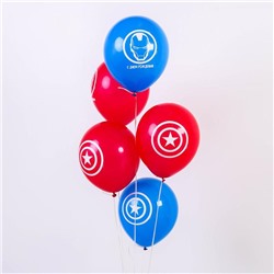 Воздушные шары «С Днём Рождения», Мстители, 5 шт., 12"