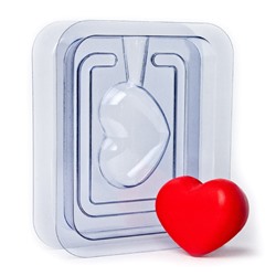 Пластиковая форма 3D "Сердечко" (2 половинки)